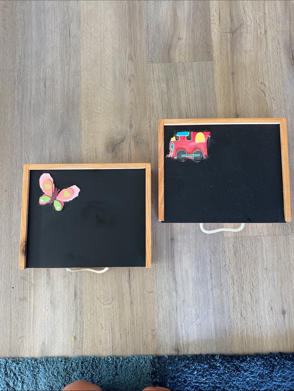 Melissa & Doug Double Chalkboard Set in Black with Pink and Red Accents